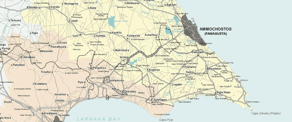 Žemėlapis ayia napa, Kipras