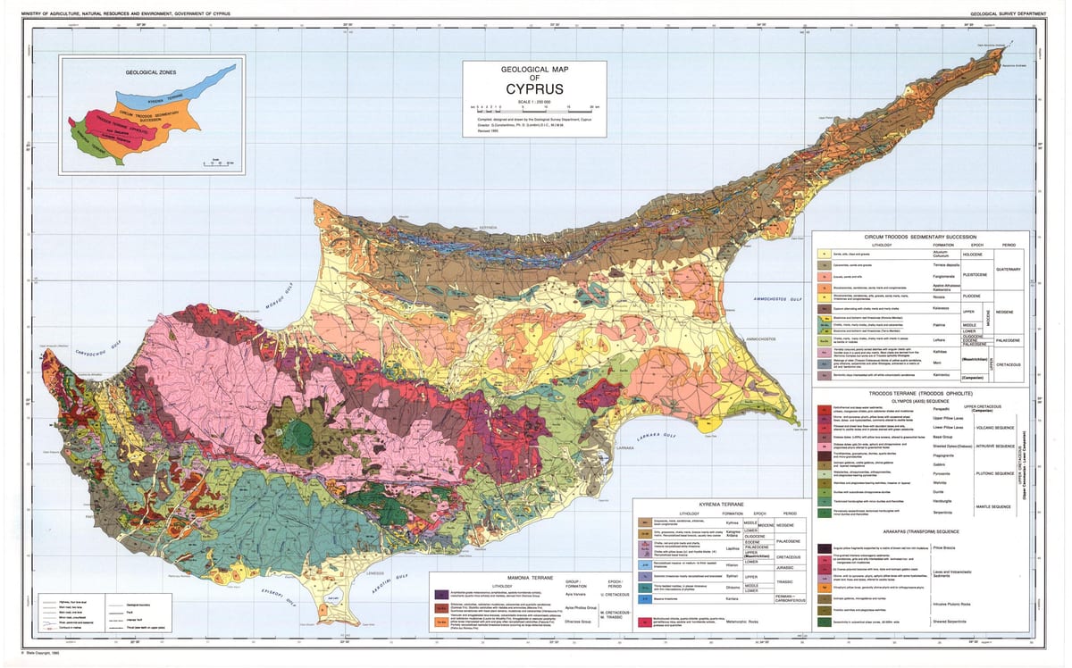 Kipras geografinis žemėlapis