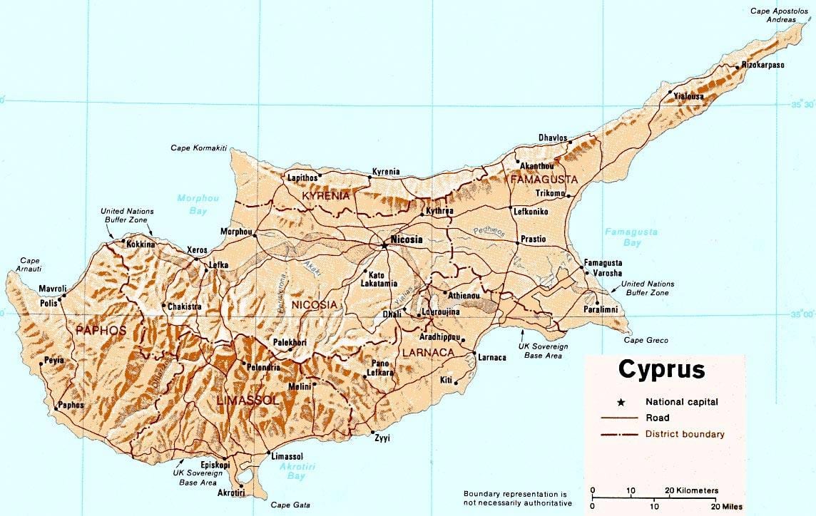 paphos, Kipras turizmo žemėlapis