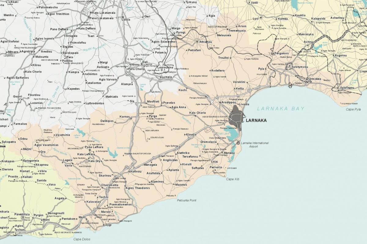 Žemėlapis larnaca, Kipras