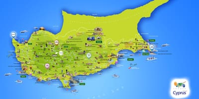Žemėlapis lara beach Kipras